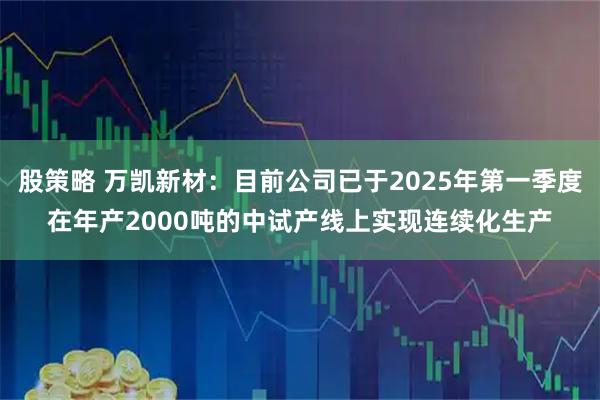 股策略 万凯新材：目前公司已于2025年第一季度在年产2000吨的中试产线上实现连续化生产
