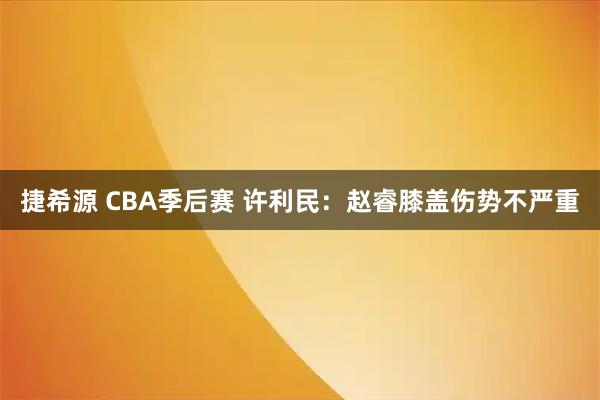 捷希源 CBA季后赛 许利民：赵睿膝盖伤势不严重